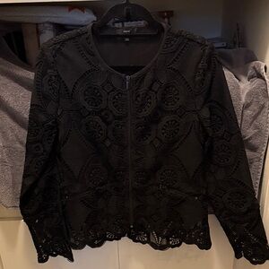 Elegant Black Lace Tailored women's jacket by DREW